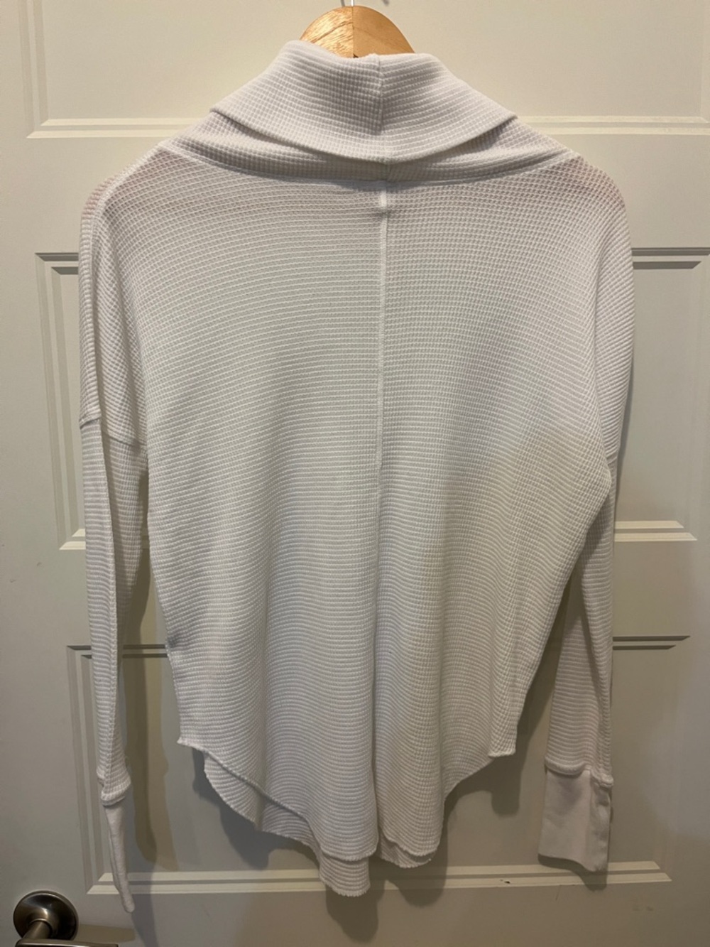Babaton White Funnel-Neck Waffle-Knit Sweater - Picture 3 of 4